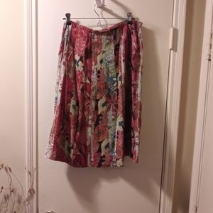 Chicos red print skirt, 3, dry clean